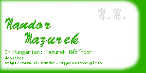 nandor mazurek business card